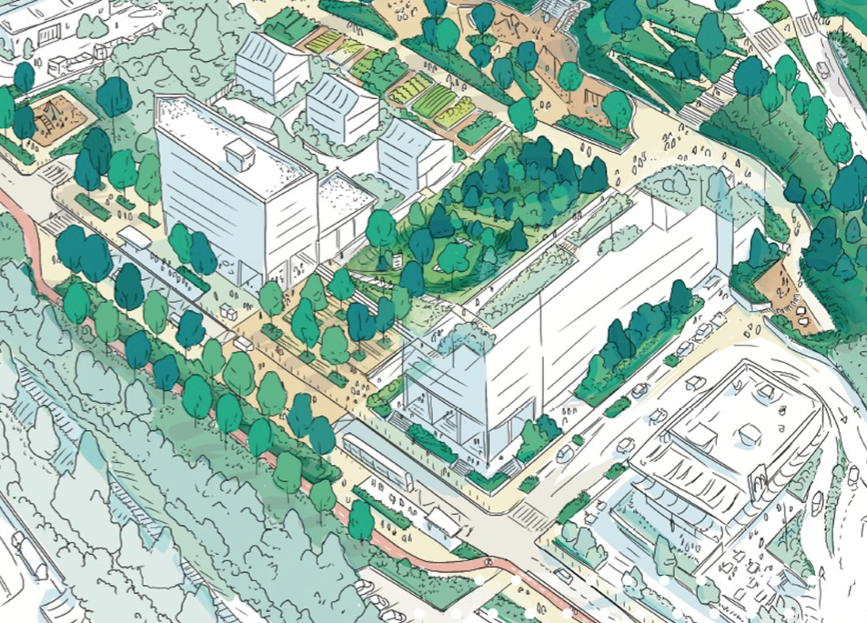 NPNRU des Liserons – projet de renouvellement urbain Vue perspective du projet de renouvellement urbain du quartier des Liserons à Nice